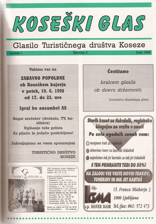 Koseški glas št. 3, junij 1998